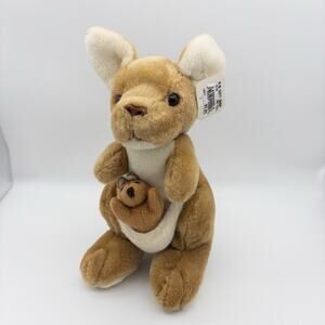 BJ Toy Company, Inc. Plush 10.5" Kangaroo with Baby Joey in Pouch